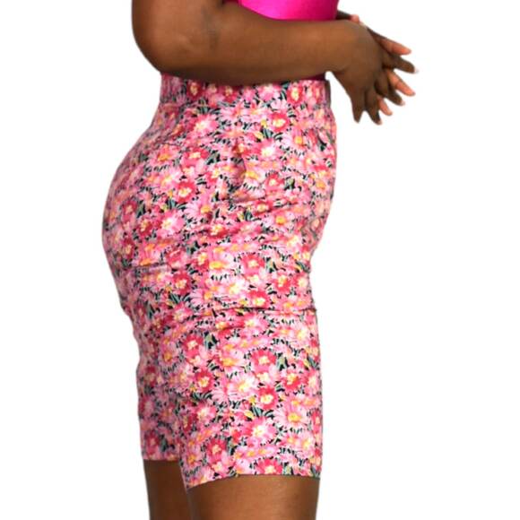 Vintage Liberty of London Bermuda Shorts Pink Floral High Waist Tropical 2 XS - Picture 10 of 14